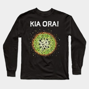 Kia Ora Kiwi New Zealand Fruit Fruit Costum Long Sleeve T-Shirt